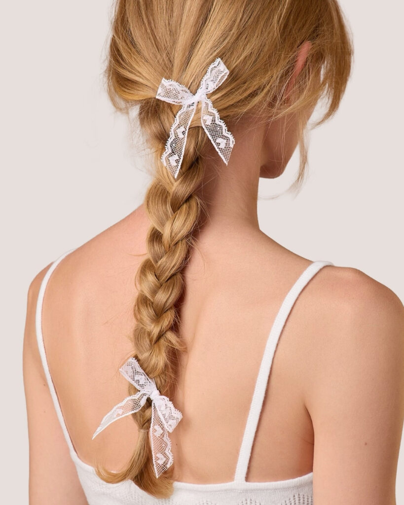 Heart Lace Bow Hair Pins